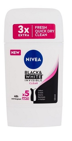 Nivea stick Invisible black /whi 50ml W - Kosmetika Pro ženy Péče o tělo Tuhé antiperspiranty